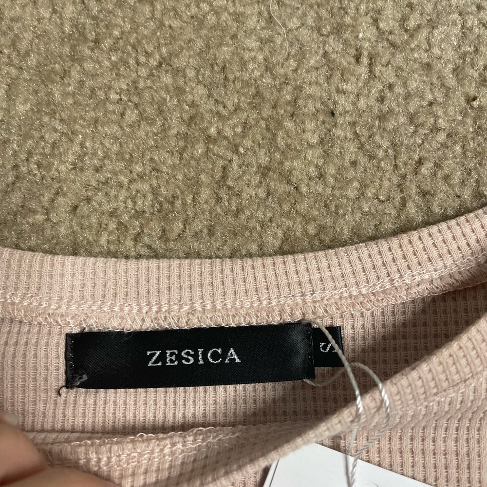 Blush pink waffle knit lounge wear pajama set - Picture 2 of 6